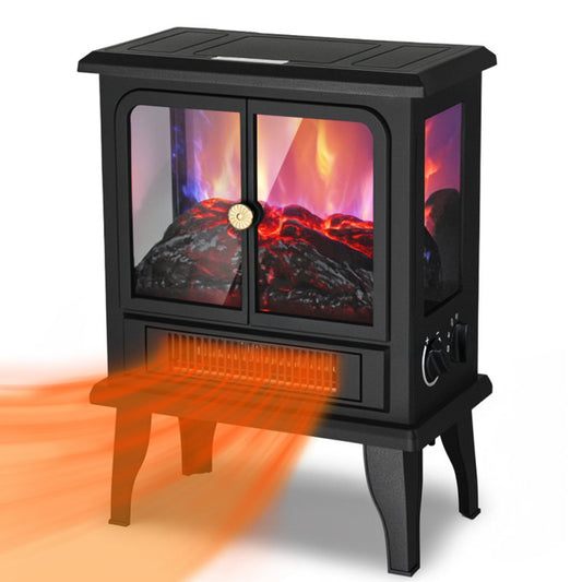 OC Portable Fireplace Space Heater - 3D Realistic Flame Thermostat 750W/1500W Overheating Protection