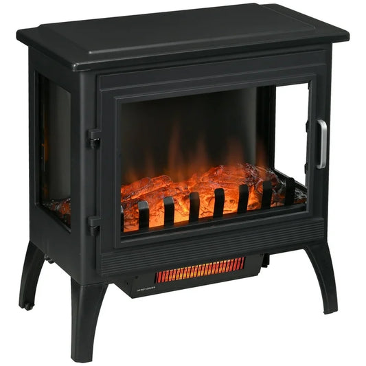 TruFlame 24 Inch Freestanding Electric Fireplace Stove - Infrared Heater - Black