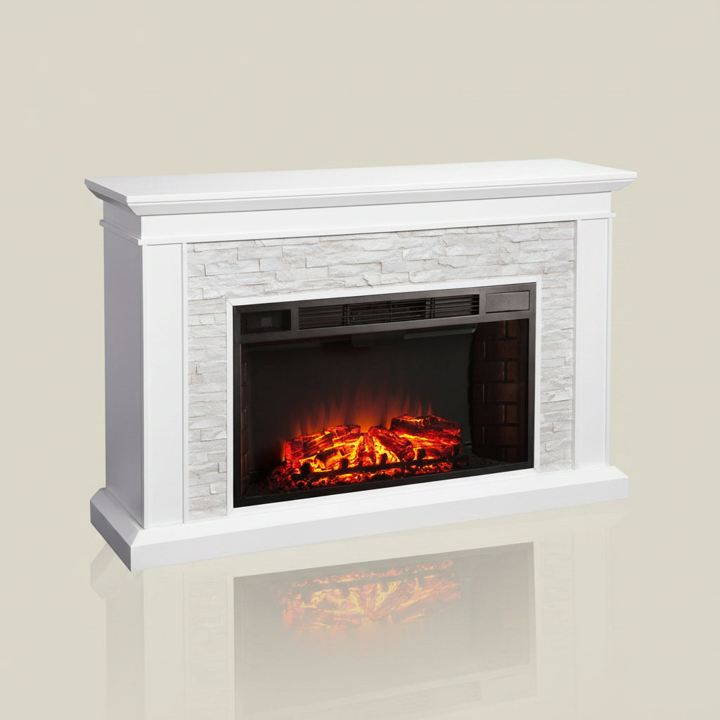 Birch Lane Burnell Electric Fireplace Ledgestone Mantel Heater 60 Inch