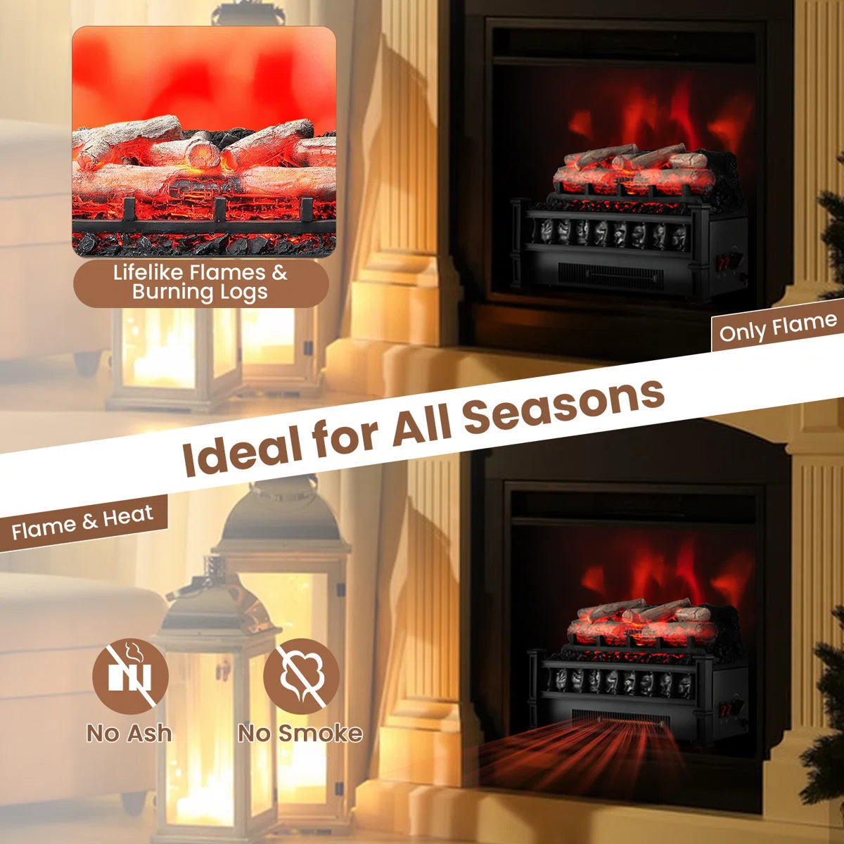 Lupi Infared 20 Inch Electric Fireplace Logs
