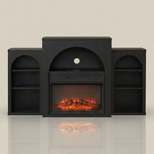 Gracie Oaks Michihiro Electric Fireplace TV Stand with Mantel