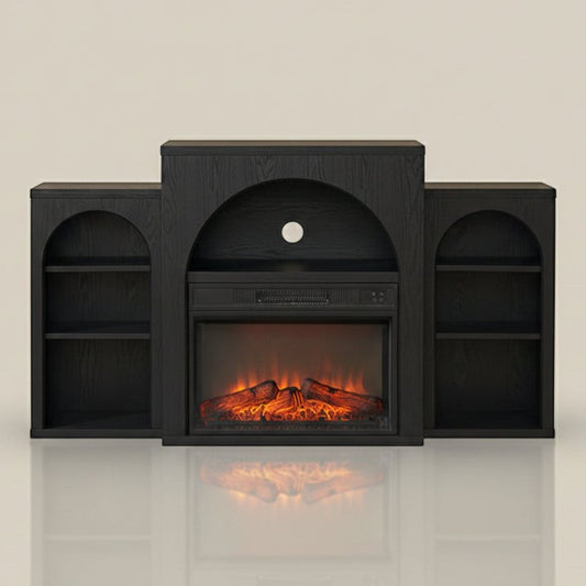 Gracie Oaks Michihiro Electric Fireplace TV Stand with Mantel