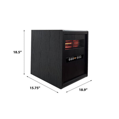 Modern Ember Portable Rolling Infrared Space Heater with LED Touchscreen w/ Remote - Light Oak Wood