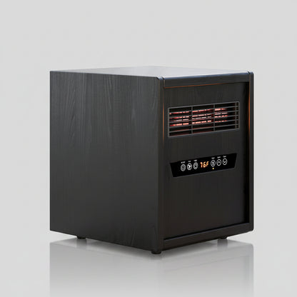 Modern Ember Portable Rolling Infrared Space Heater with LED Touchscreen w/ Remote - Light Oak Wood