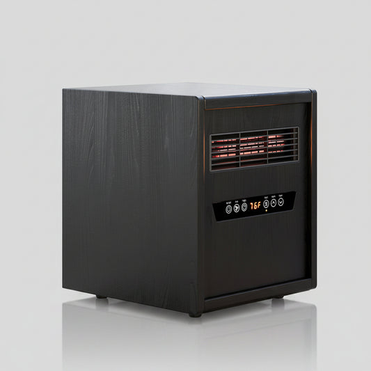 Modern Ember Portable Rolling Infrared Space Heater with LED Touchscreen w/ Remote - Light Oak Wood