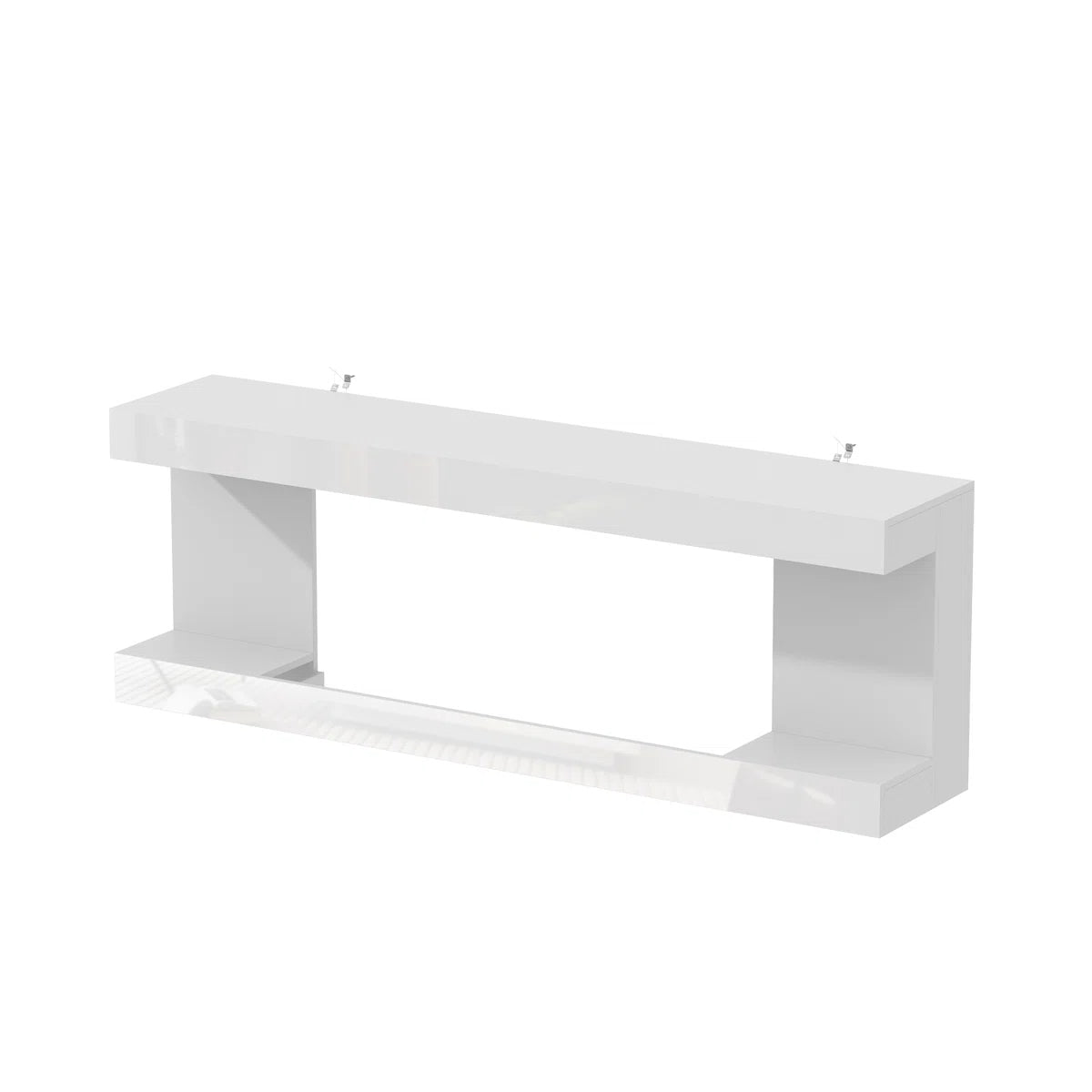 Ivy Modern  66 Inch  Electric Fireplace TV Stand - Media Console - LED Lighting - White