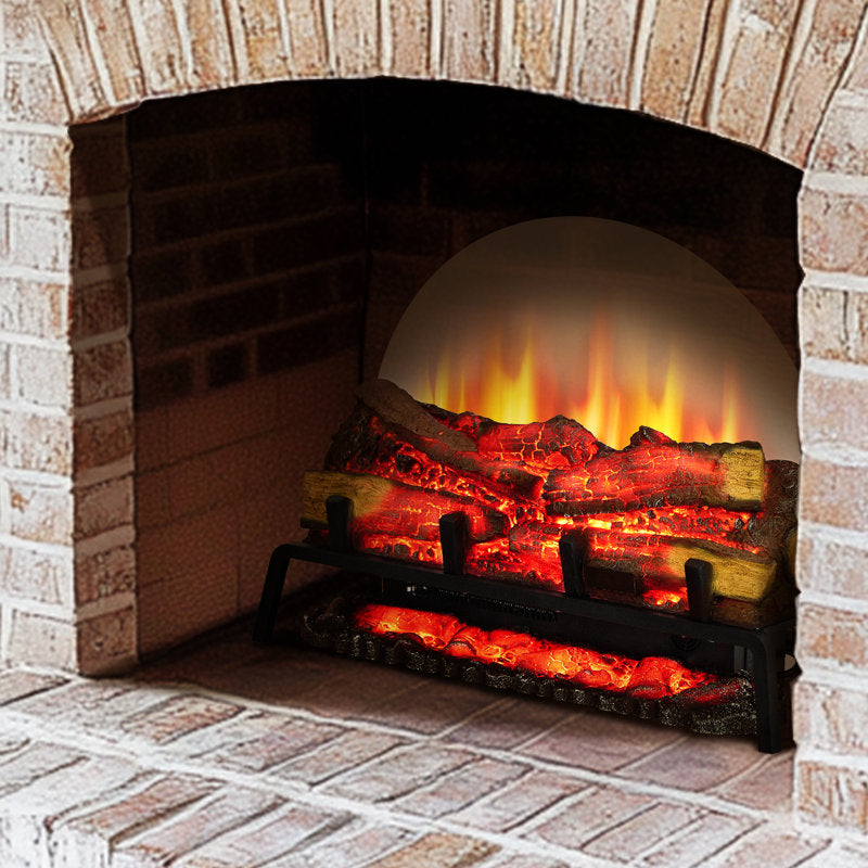 Puraflame Free Standing Electric Fireplace Log Set - 750w/1500w Heater 6 Flame Colors Crackling Sound Remote