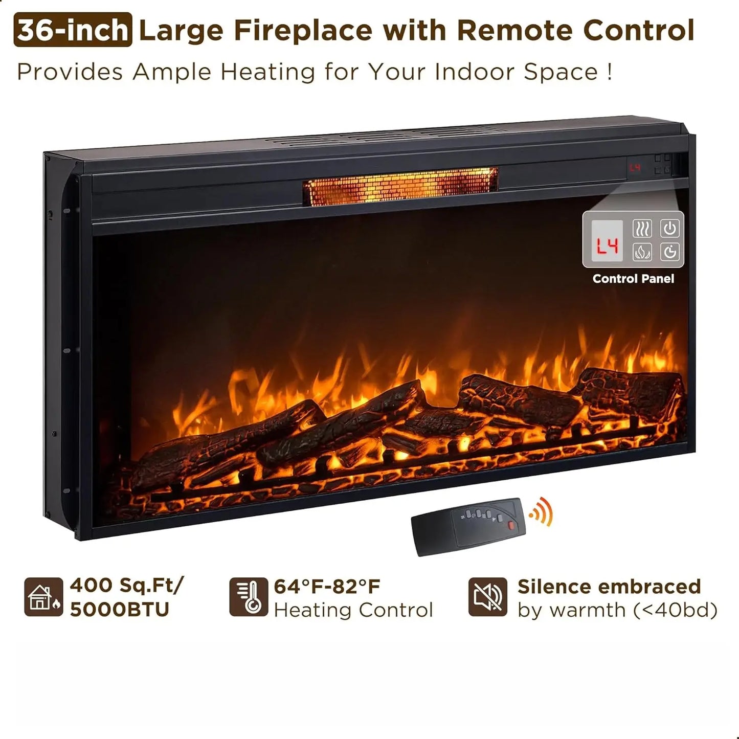 52in Farmhouse Electric Fireplace TV Stand with Mantel