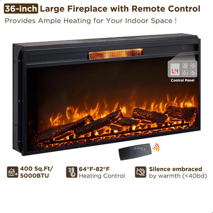 52in Farmhouse Electric Fireplace TV Stand with Mantel
