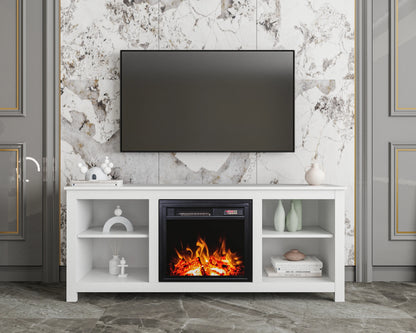 Floating Electric Fireplace TV Stand 72-inch Modern High Gloss Wall Mounted