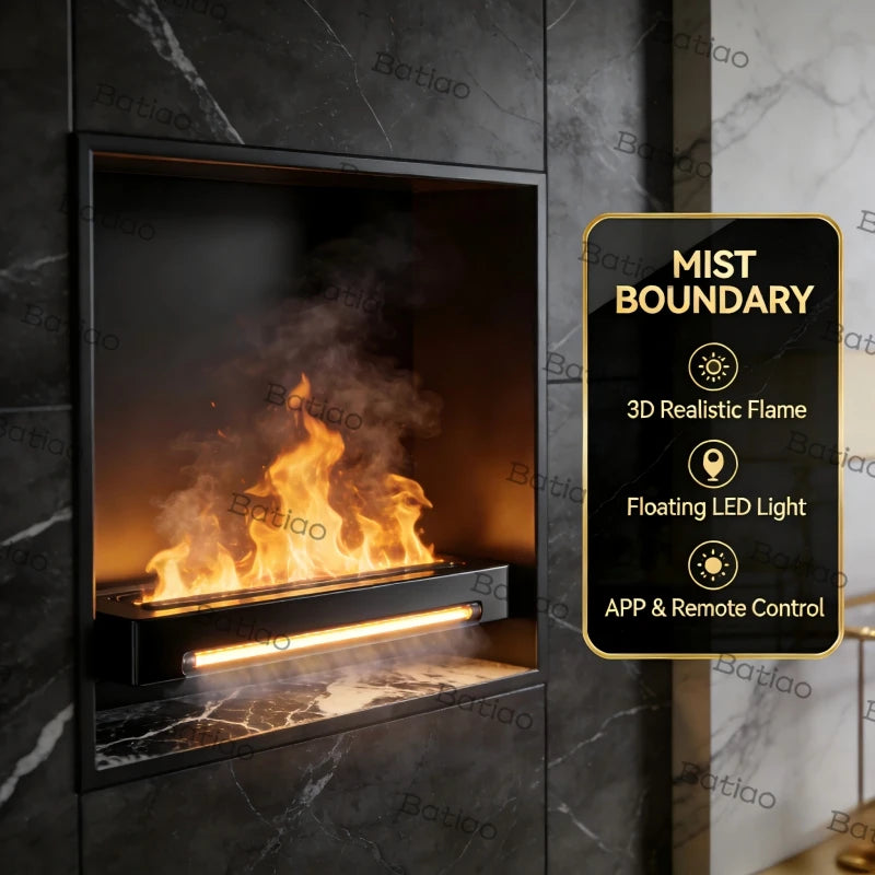 3D Water Vapor Electric Fireplace Steam Flame Insert