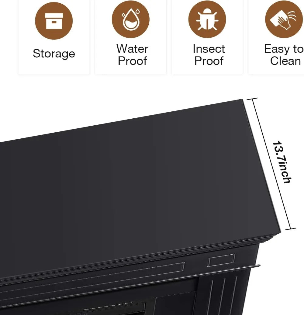 44 Inch Freestanding Electric Fireplace with Mantel and Remote