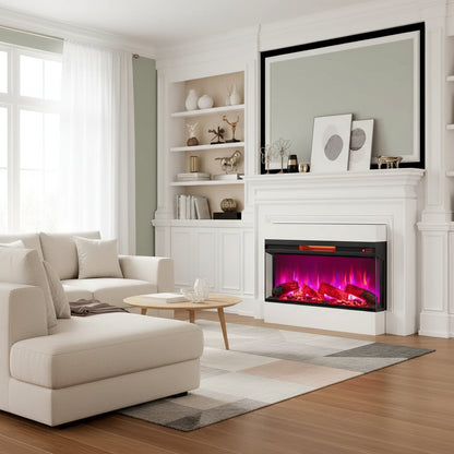 36-Inch 3-Sided Electric Fireplace Insert 1500W Remote Control