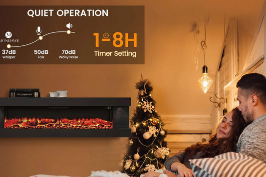 60-inch 3-Sided Wall Mount Electric Fireplace with LED Lights