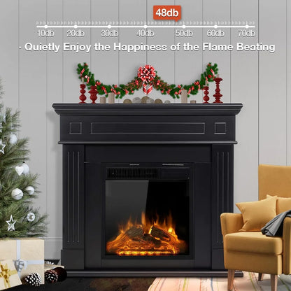 44 Inch Freestanding Electric Fireplace with Mantel and Remote