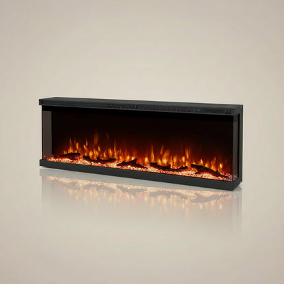 3-Sided Electric Fireplace Insert 50 Inch Remote Control