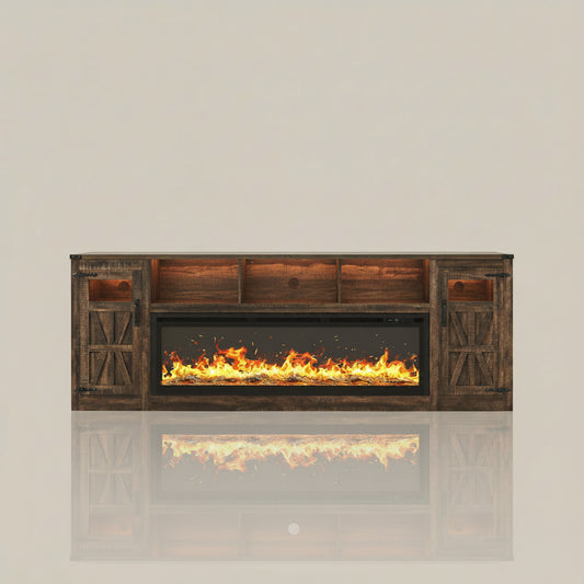 Modern Electric Fireplace TV Stand with LED Lights 100 Inch