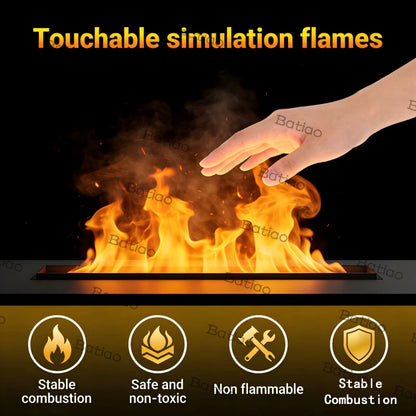 3D Water Vapor Electric Fireplace Steam Flame Insert