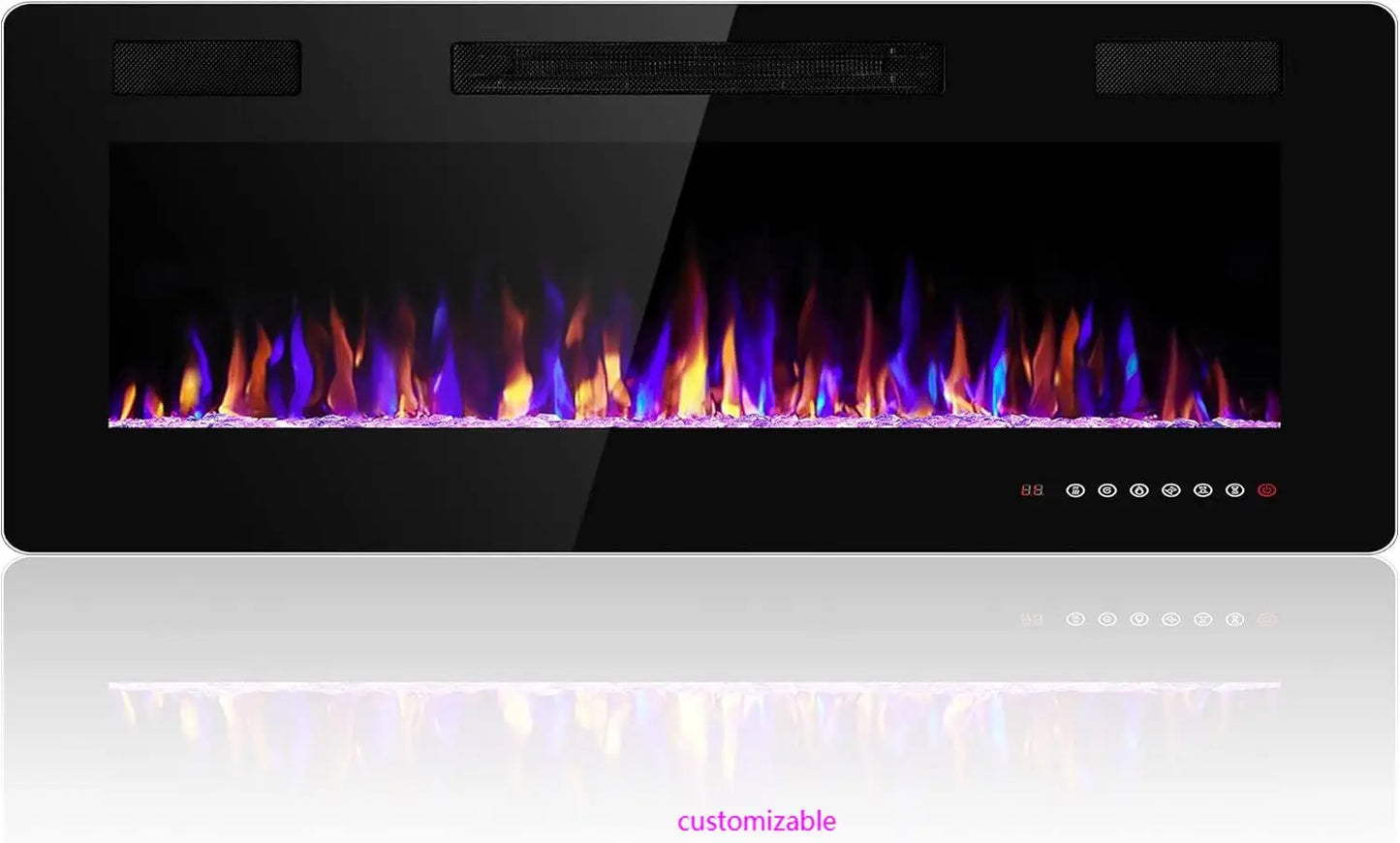 36 Inch Wall-Mounted Electric Fireplace Insert with Thermostat