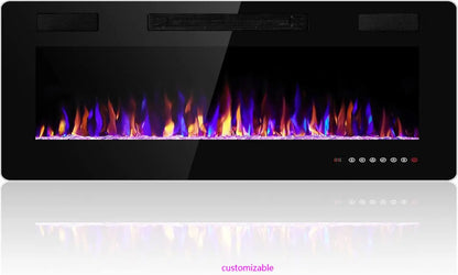 36 Inch Wall-Mounted Electric Fireplace Insert with Thermostat