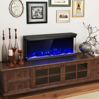 3-Sided Electric Fireplace Insert 40-inch 1200W Wall-Mount or Freestanding
