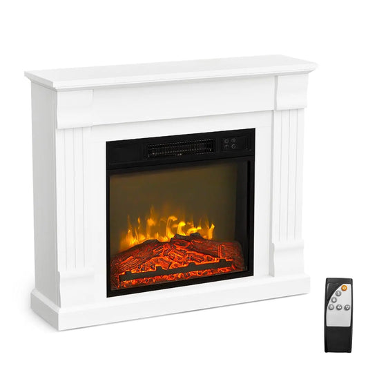 32-inch Electric Fireplace Mantel Heater with Remote and Timer
