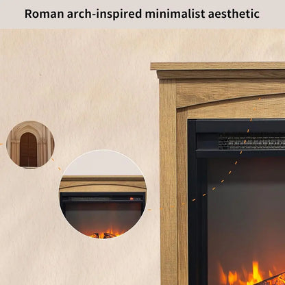 28-Inch Freestanding Electric Fireplace with Mantel and Remote Control