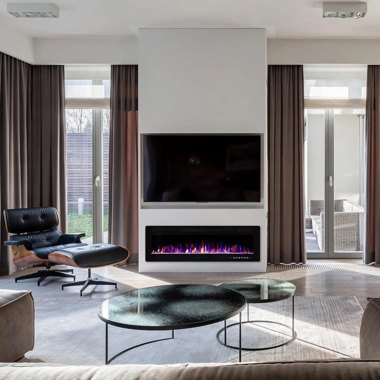 36 Inch Wall-Mounted Electric Fireplace Insert with Thermostat