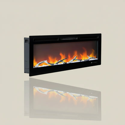 50-Inch Electric Fireplace Insert Wall or Recessed Mount 1500W