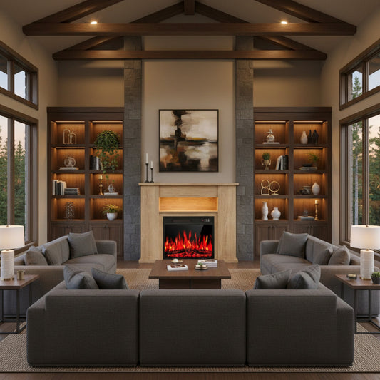 GenFlame 44 Inch Electric Fireplace Mantel Heater - Storage Shelves