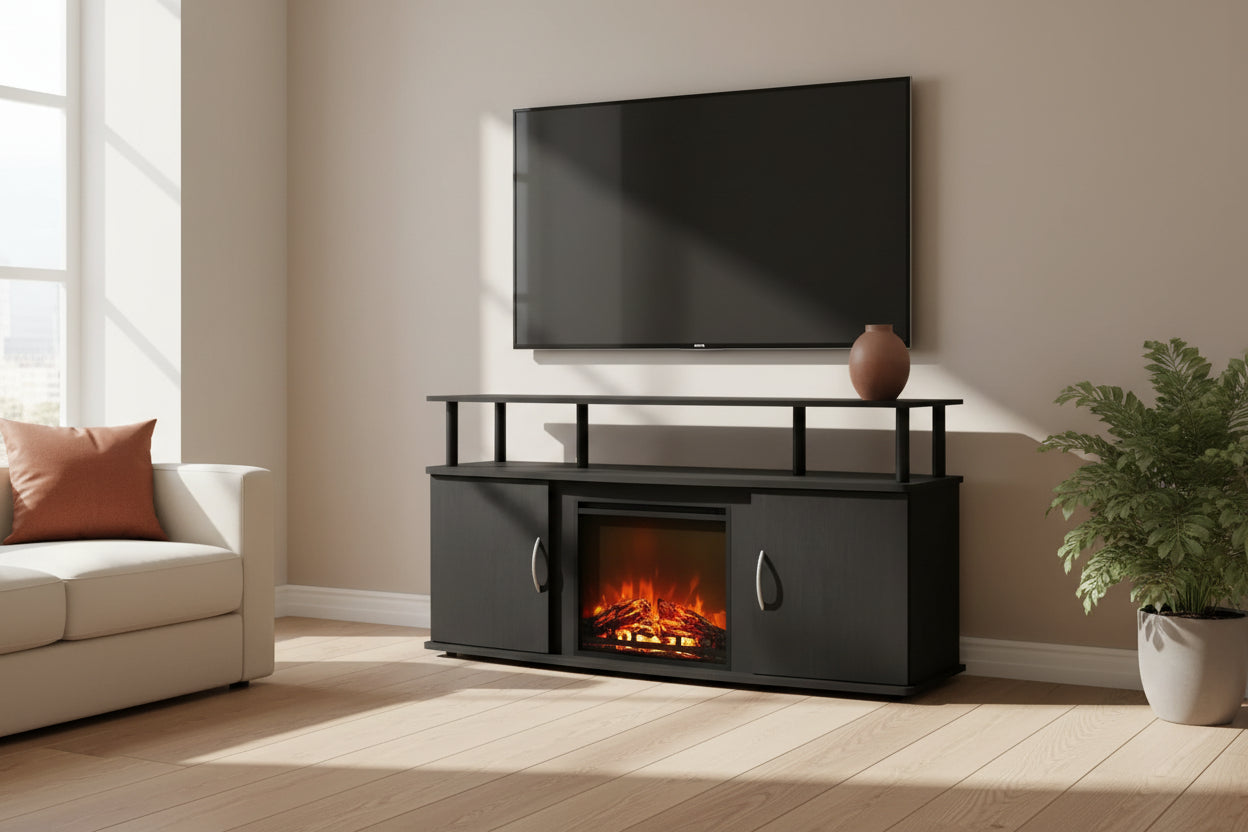 Jensen Decorative Electric Fireplace TV Stand for 55 Inch TVs