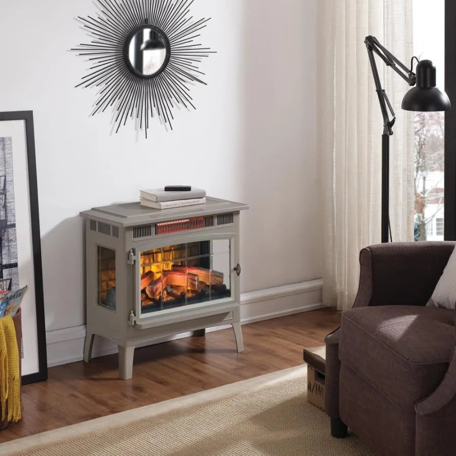 LISM Freestanding Electric Fireplace Stove Heater 3D Flame Effect