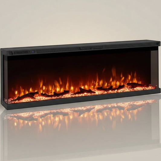 Generic 3-Sided Electric Fireplace Insert Remote Control 12 Flame Colors
