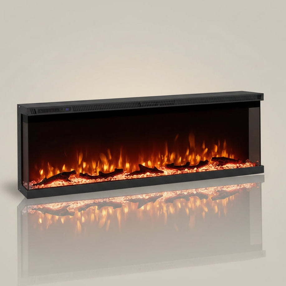 Generic 3-Sided Electric Fireplace Insert Remote Control 12 Flame Colors