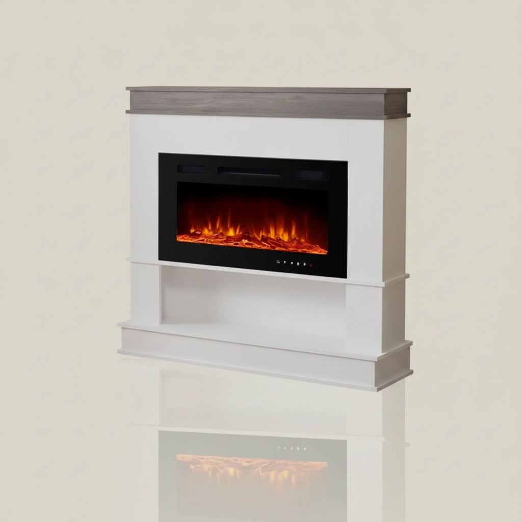 60-Inch Freestanding Electric Fireplace Heater with Mantel 1500W
