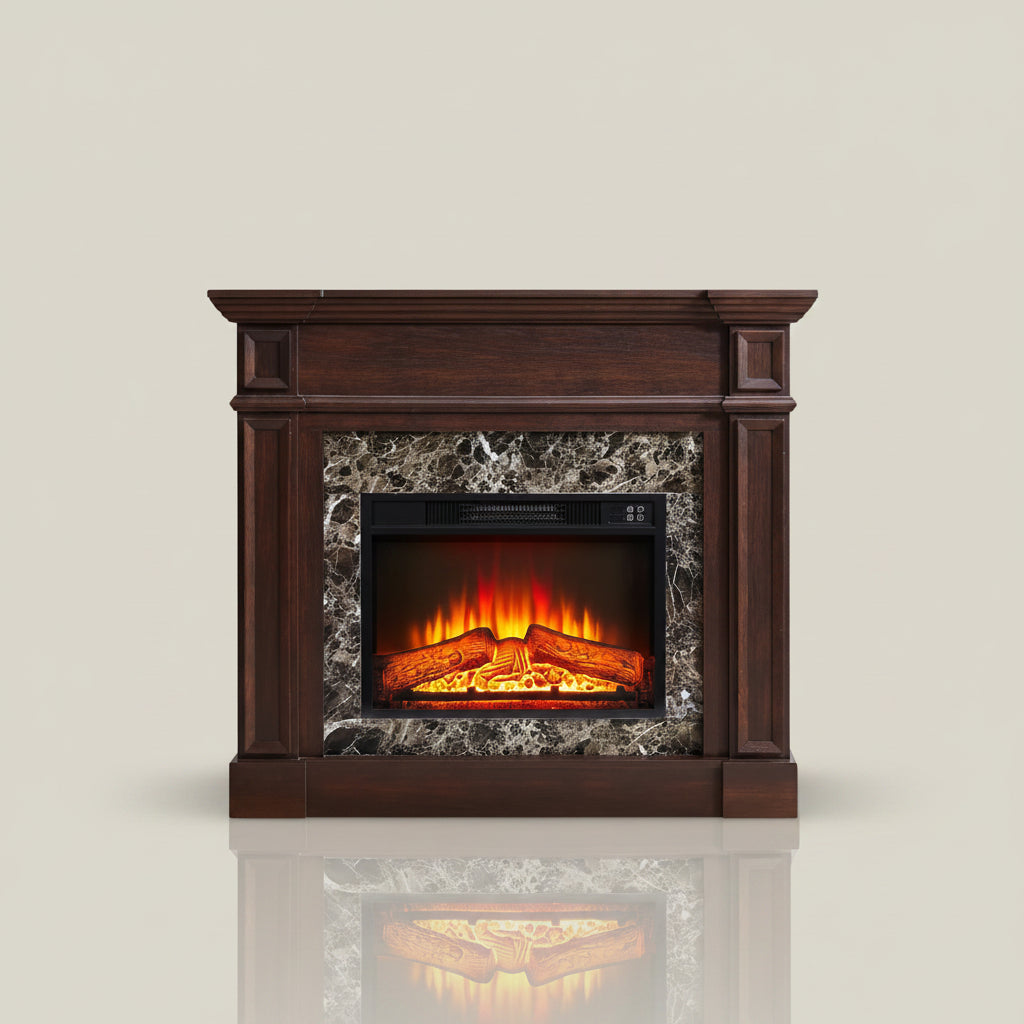 46-inch Electric Fireplace Mantel TV Stand with Remote Heater