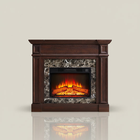 46-inch Electric Fireplace Mantel TV Stand with Remote Heater