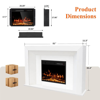50-Inch Electric Fireplace TV Stand with 23-Inch Heater Insert