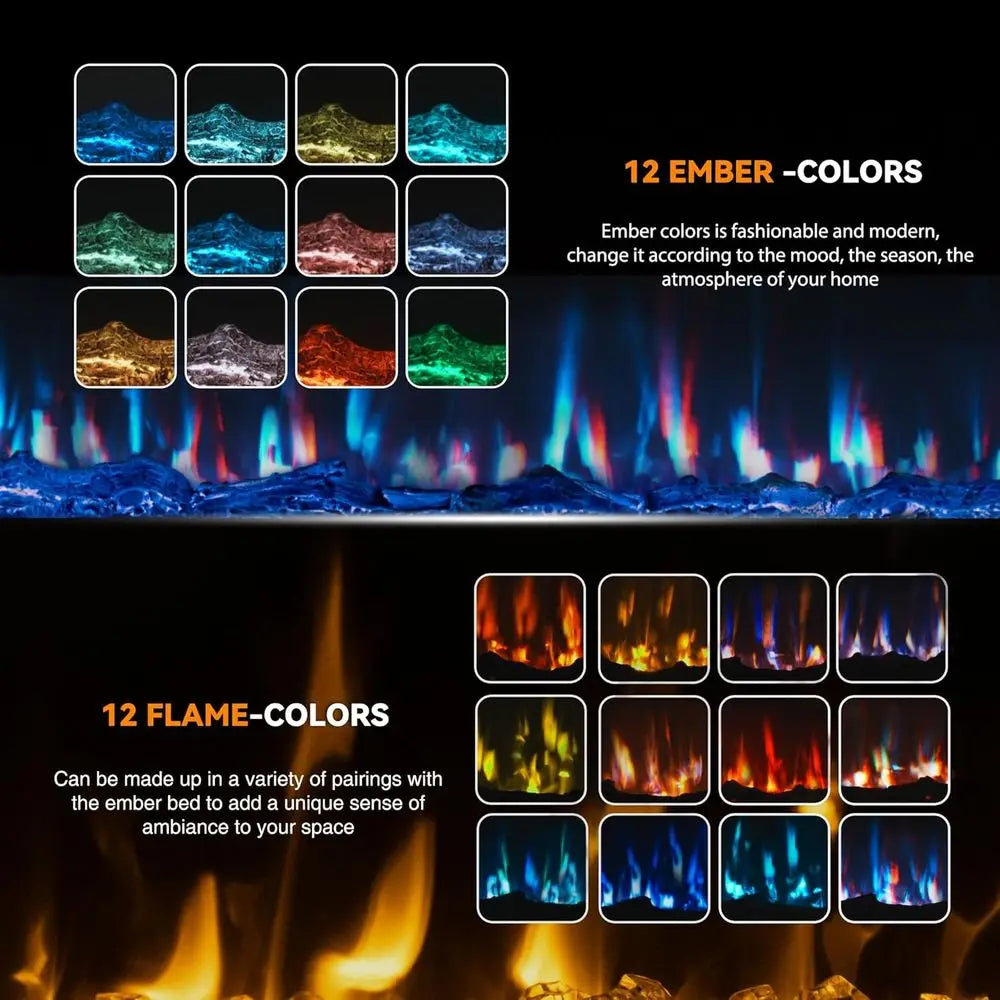 50-inch Ultra Slim Electric Fireplace Insert and Wall Mount