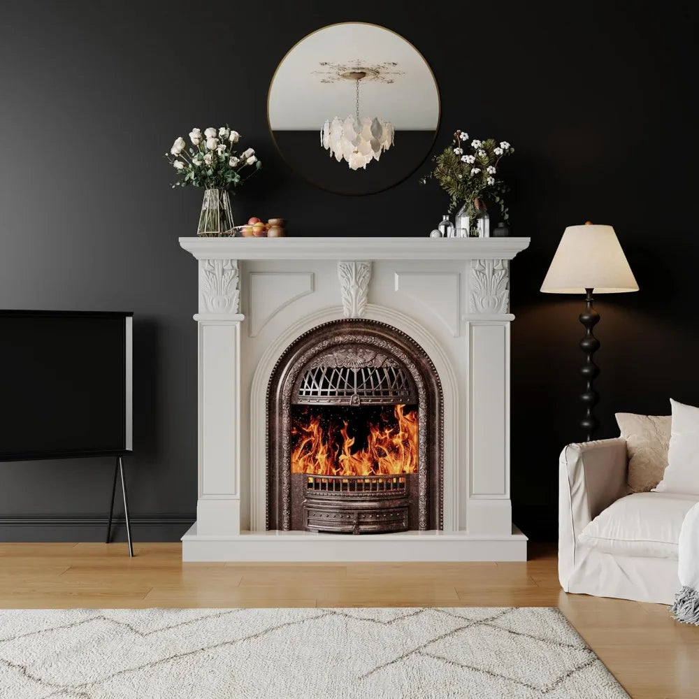 48-inch Electric Fireplace TV Stand with Mantel and Heater