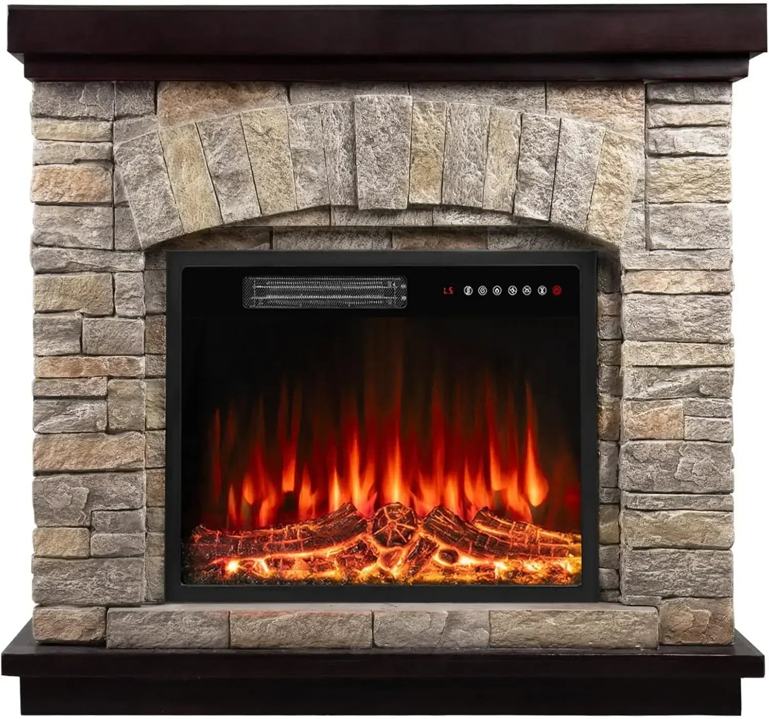40 inch Electric Fireplace Mantel TV Stand Freestanding Heater Black