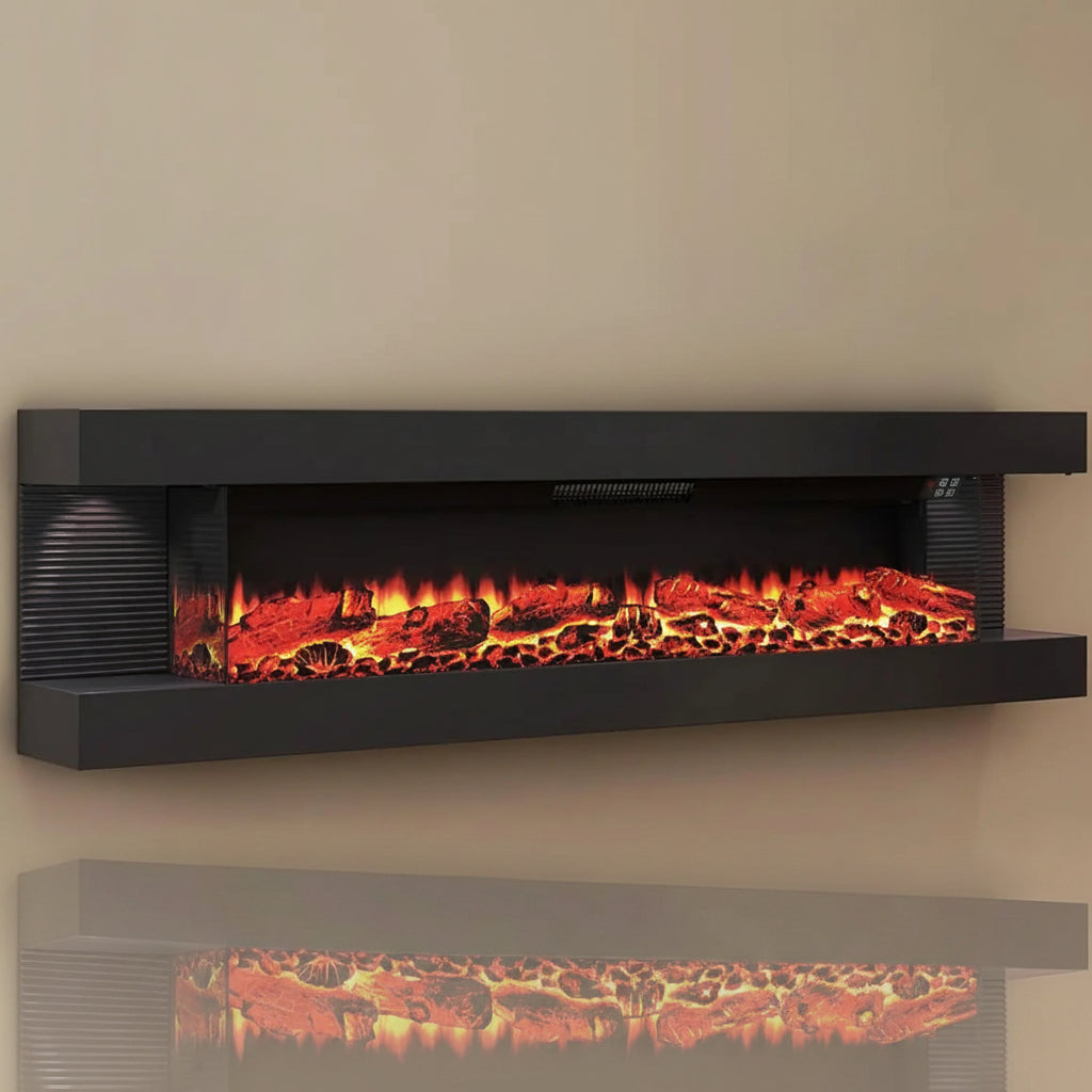 60-inch 3-Sided Wall Mount Electric Fireplace with LED Lights