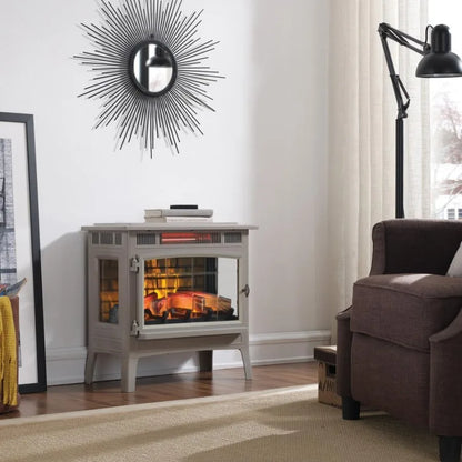 LISM Freestanding Electric Fireplace Stove Heater 3D Flame Effect