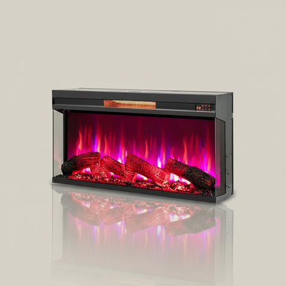 36-Inch 3-Sided Electric Fireplace Insert 1500W Remote Control