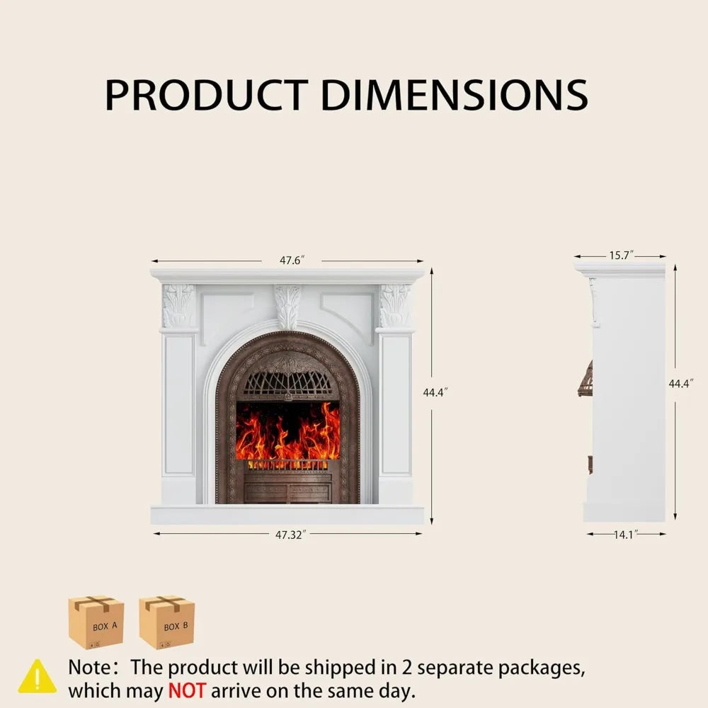48-inch Electric Fireplace TV Stand with Mantel and Heater