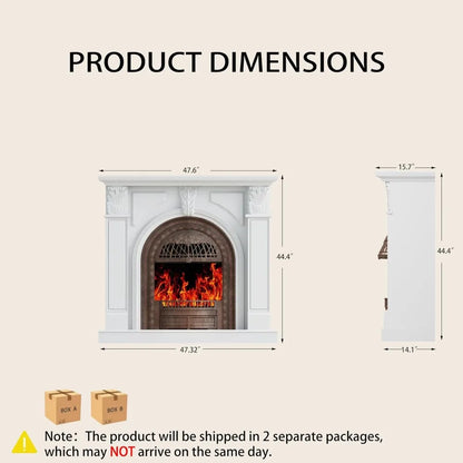 48-inch Electric Fireplace TV Stand with Mantel and Heater