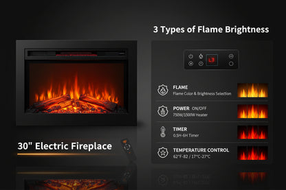 80-Inch LED Electric Fireplace TV Stand with Mantel and Heater