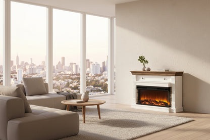 52 Inch Electric Fireplace Mantel with 36in Heater - 3 Sided - Gracie Oaks