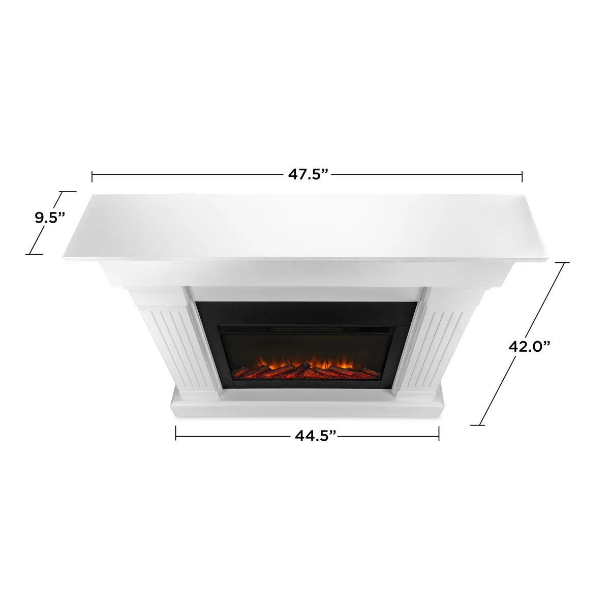 Real Flame Crawford 47 Inch Slim Electric Fireplace Mantel