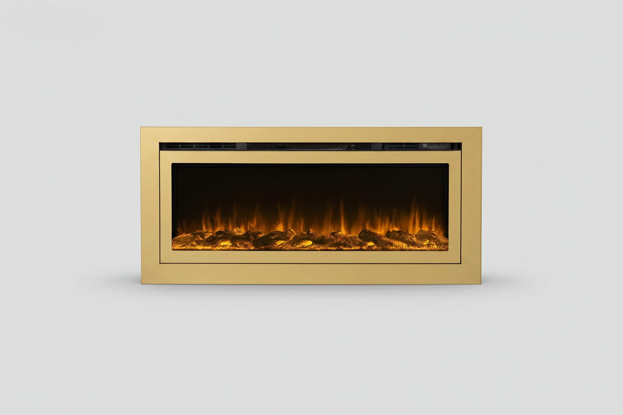 Sideline Deluxe 60 Inch Smart Electric Fireplace - Gold